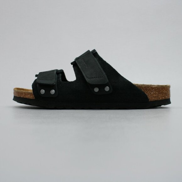 Birkenstock 38 Ladies 7 Narrow Uji Back Nubuck 2-strap Hook Loop Slides Sandals - Picture 2 of 11